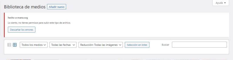 error: Lo siento, no tienes permisos para subir este tipo de archivo en Wordpress