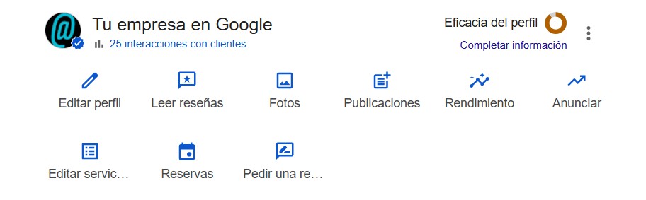Accede al perfil de empresa de Google GMB