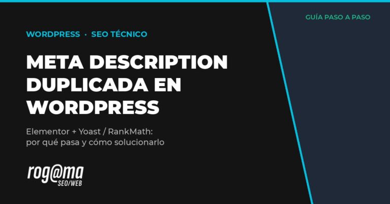 Solucionar metadescription duplicada en Wordpress con Elementor