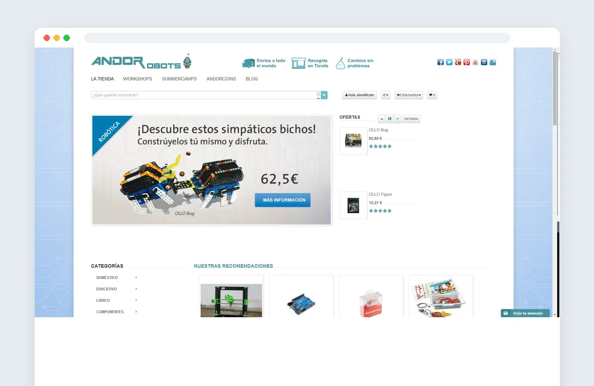 maquetacion web andorobots